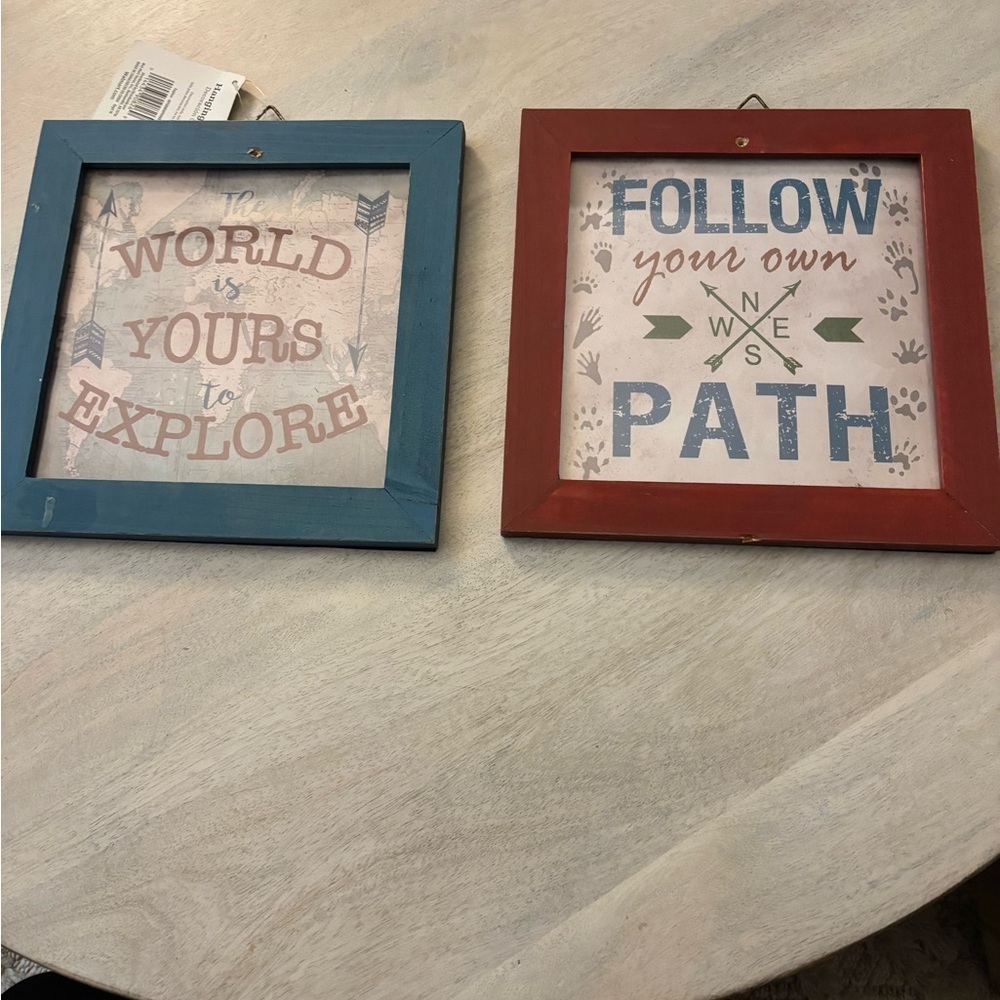 Inspirational Quote Framed Wall Art Set of 2- 9 inches-